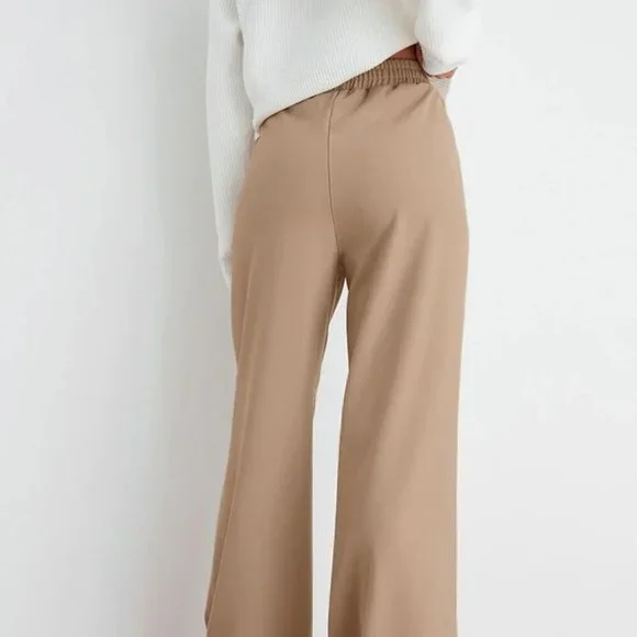 Let's Get Cozy Wide Leg Pants high waist Khaki - Picture 2 of 2